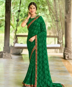 Laxmipati Rim_Jhim N-2182 Georgette Green Saree