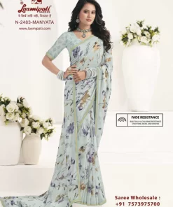 Laxmipati Gulabo N-2483 Blue Georgette Saree