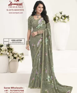 Laxmipati Gulabo N-2476 Green Georgette Saree