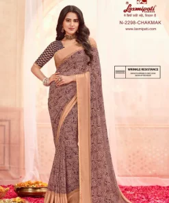 Laxmipati Rangmanch N-2298 Cream Georgette Saree
