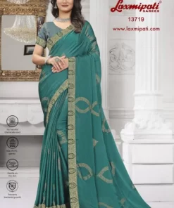 Laxmipati Narpakhi 13719 Blue Silk Chiffon Saree