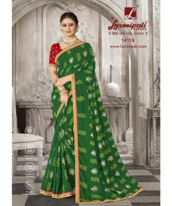 Laxmipati Savan-2 Pm-14119 Green Moss Chiffon Saree