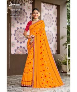 Laxmipati Amrit Varsha N-2196 Chiffon Mustard Saree