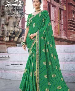 Laxmipati Parampara N-2395 Green Silk Chiffon Saree