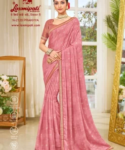 Laxmipati Ritika N-2120 Satin Chiffon Peach Saree