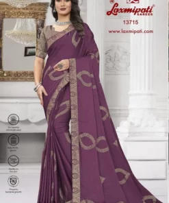 Laxmipati Narpakhi 13715 Purple Silk Chiffon Saree