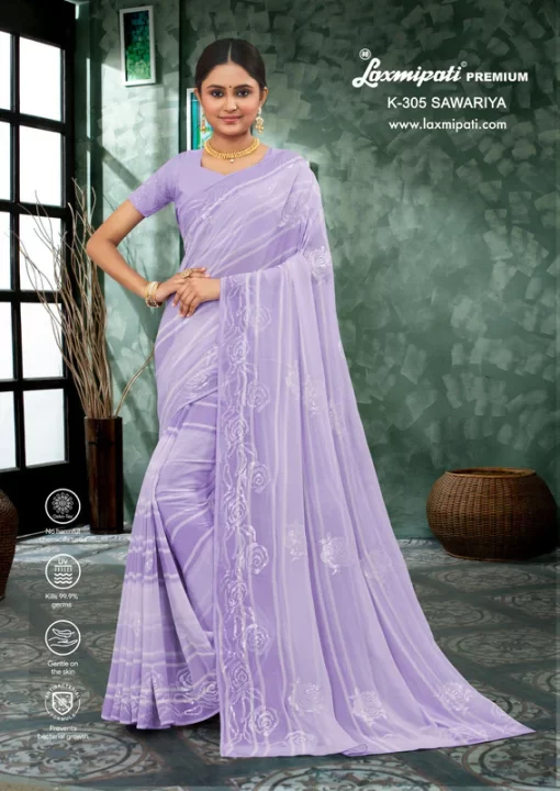 Laxmipati Sawariya-2 K-305 Mauve Heavy Georgette Saree