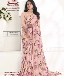 Laxmipati Gulabo N-2482 Peach Georgette Saree