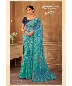 Laxmipati Chulbuli N-2160 Chiffon Viscose Blue Saree