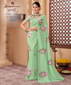 Laxmipati Barfi K-290 Green Raw Silk Saree