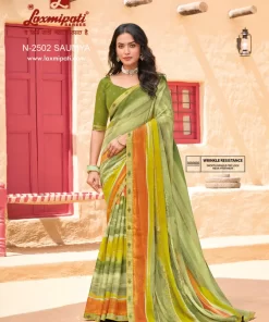Laxmipati Shamli N-2502 Multicolor Sparkle Chiffon Saree