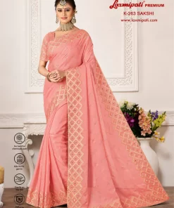 Laxmipati Sakshi K-263 Pink Soft Organza Saree