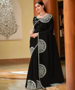 Laxmipati Gud_Chini N-2228 Organza Black Saree