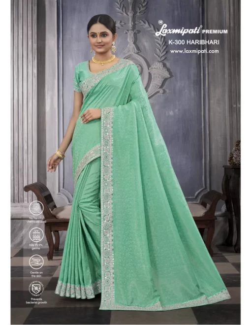 Laxmipati Haribhari K-300 Green Tissue Silk Saree