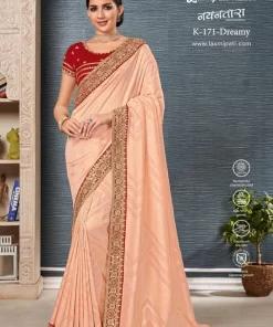 Laxmipati Nayantara K-171 Peach Viscose Saree