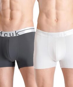 FCUK Polyamide-Elastane FLO Mersey,Men’s Solid Trunks Pack of 2 Regular Fit