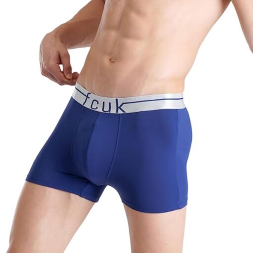 FCUK Polyamide-Elastane FLO Mersey,Men's Solid Trunks Pack of 2 Regular Fit - Image 3