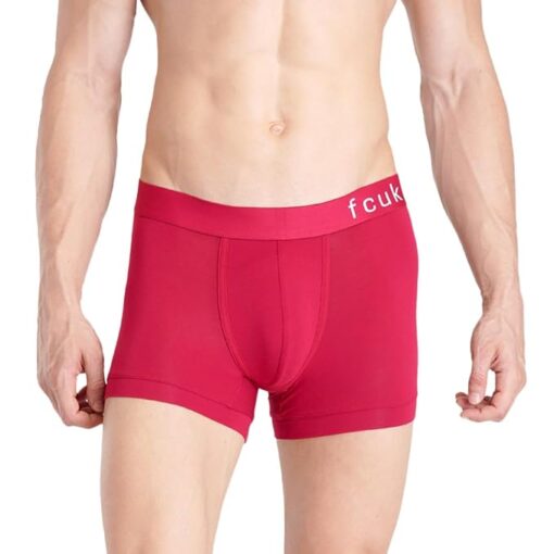 FCUK Siro Lenzing Micro-Modal Elastane GLO Park Royal,Men's Solid Trunks Pack of 2 Regular Fit - Image 4