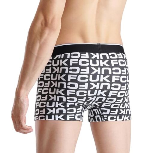 FCUK Cotton Elastane Flex Newbold, Men’s Printed Trunks Pack of 2 Regular Fit Typography - Image 7