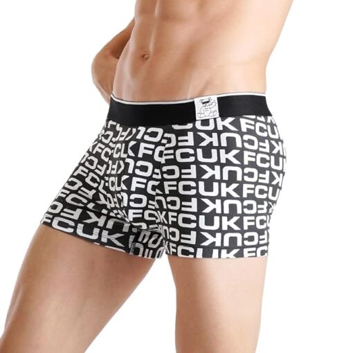 FCUK Cotton Elastane Flex Newbold, Men’s Printed Trunks Pack of 2 Regular Fit Typography - Image 5