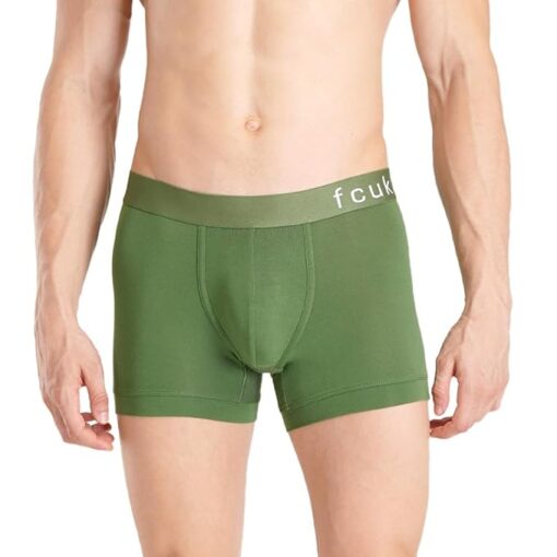 FCUK Siro Lenzing Micro-Modal Elastane GLO Park Royal,Men's Solid Trunks Pack of 2 Regular Fit - Image 5