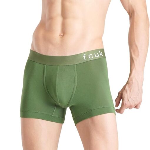 FCUK Siro Lenzing Micro-Modal Elastane GLO Park Royal,Men's Solid Trunks Pack of 2 Regular Fit - Image 3