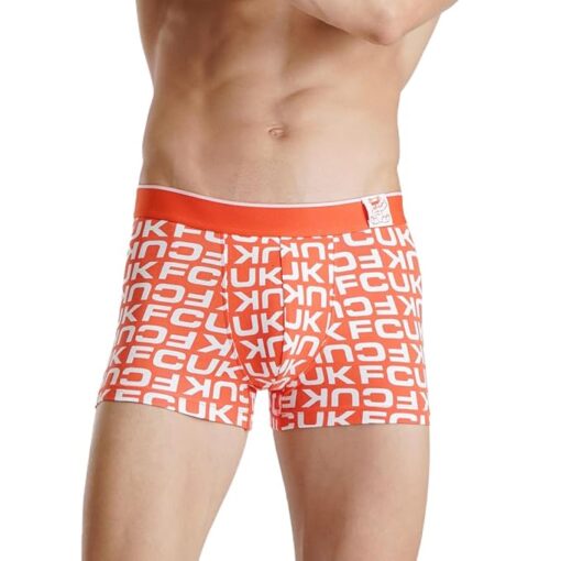 FCUK Cotton Elastane Flex Newbold, Men’s Printed Trunks Pack of 2 Regular Fit Typography - Image 3