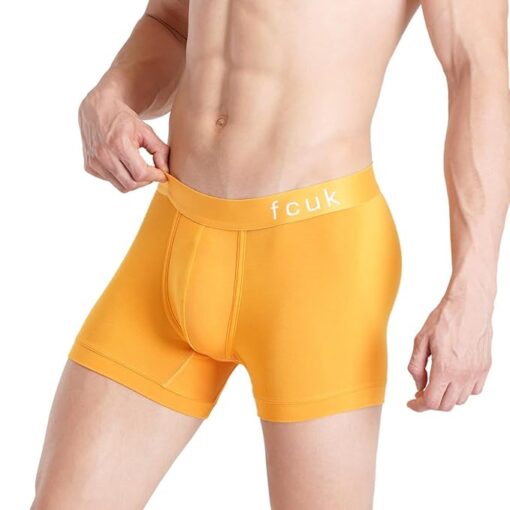 FCUK Siro Lenzing Micro-Modal Elastane GLO Park Royal,Men's Solid Trunks Pack of 2 Regular Fit - Image 3