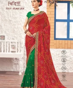 Laxmipati Chidiya 7317 Green Silk Saree