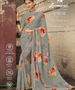 Laxmipati Bagiccha 7456 Grey Georgette Saree