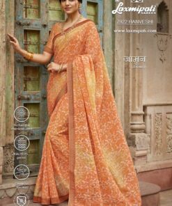 Laxmipati Jamun 7922 Orange Chiffon Saree