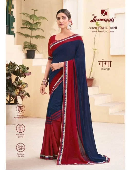 Laxmipati Ganga 8028 Blue Georgette Saree
