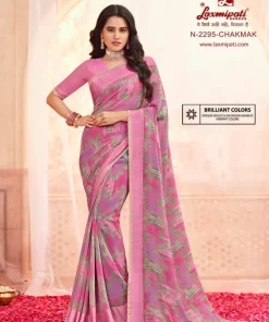 Laxmipati Rangmanch N-2295 Pink Georgette Saree