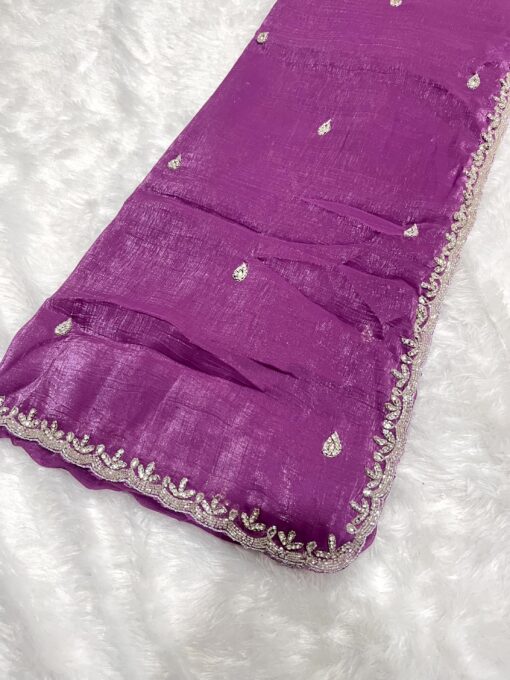 Crush Designer Hand work and Party Wear Saree - Image 2