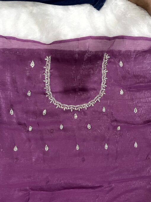 Crush Designer Hand work and Party Wear Saree - Image 4