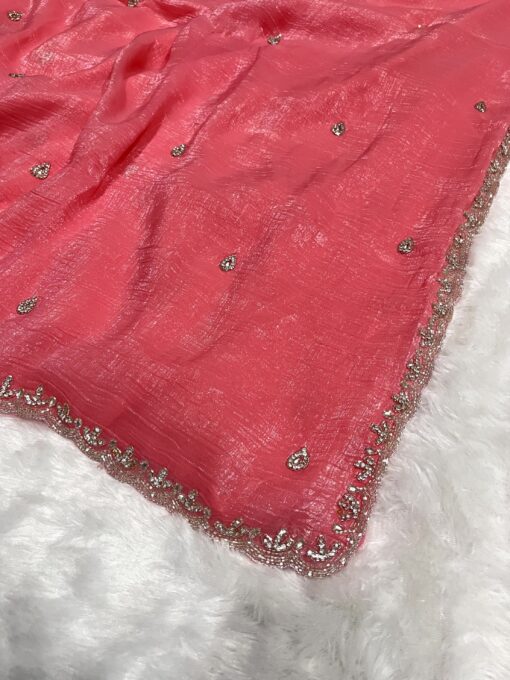 Crush Designer Hand work and Party Wear Saree - Image 7