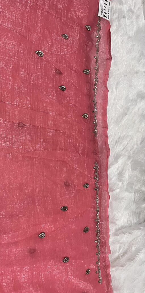 Crush Designer Hand work and Party Wear Saree - Image 9