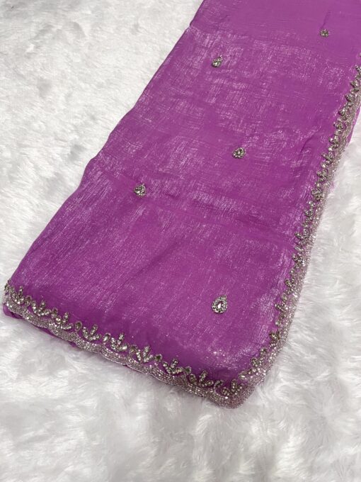 Crush Designer Hand work and Party Wear Saree - Image 10