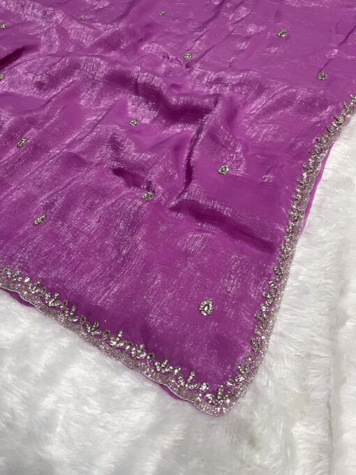 Crush Designer Hand work and Party Wear Saree - Image 11
