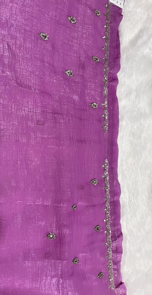 Crush Designer Hand work and Party Wear Saree - Image 13
