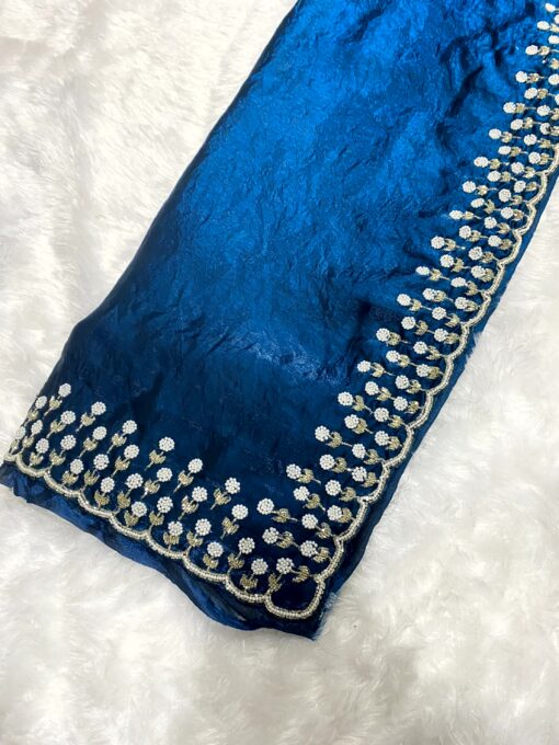 Tarahood Designer Hand Work and Party Wear Fendi Saree - Image 2