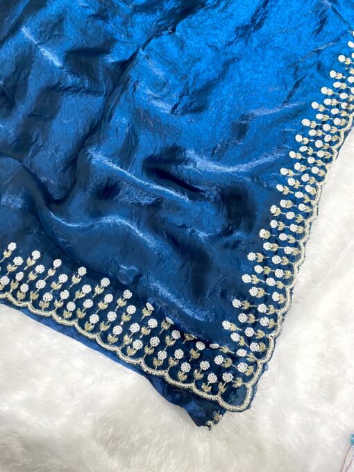 Tarahood Designer Hand Work and Party Wear Fendi Saree - Image 3