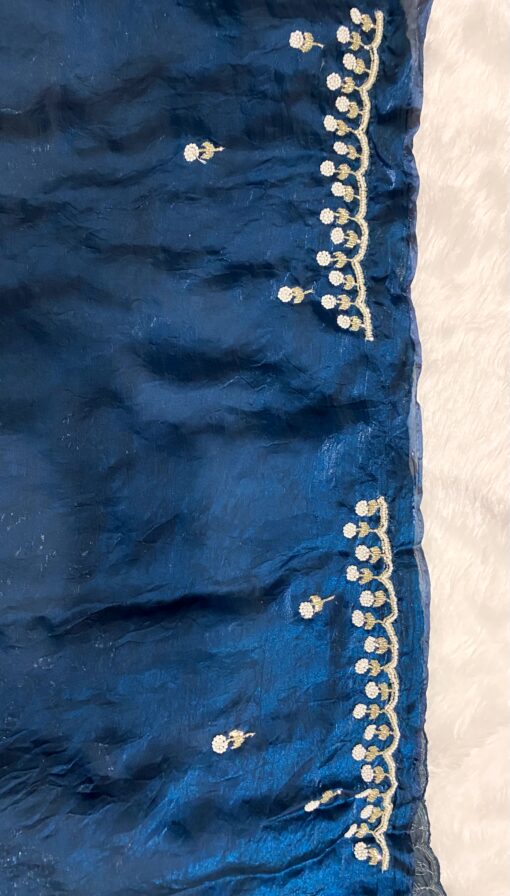 Tarahood Designer Hand Work and Party Wear Fendi Saree - Image 5