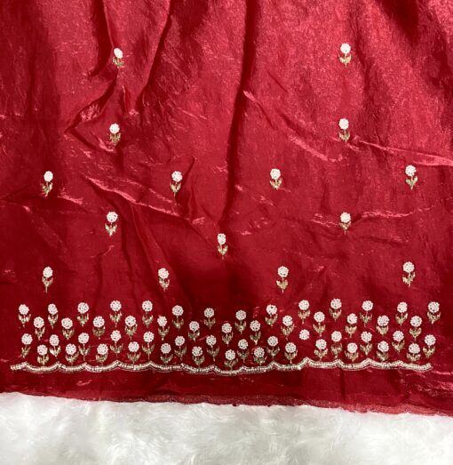 Tarahood Designer Hand Work and Party Wear Fendi Saree - Image 16