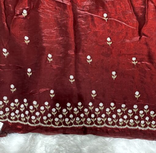 Tarahood Designer Hand Work and Party Wear Fendi Saree - Image 20