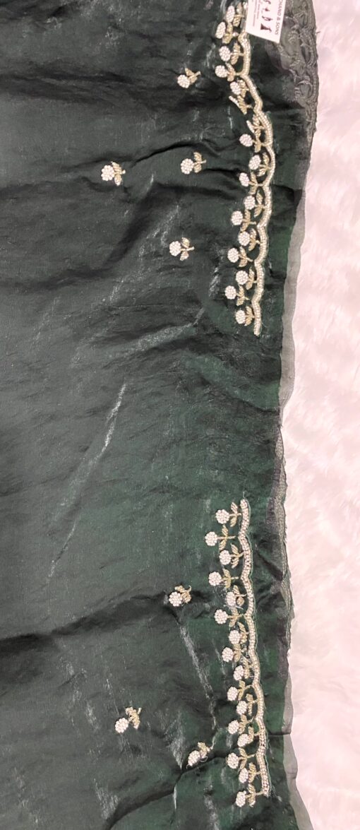 Tarahood Designer Hand Work and Party Wear Fendi Saree - Image 13
