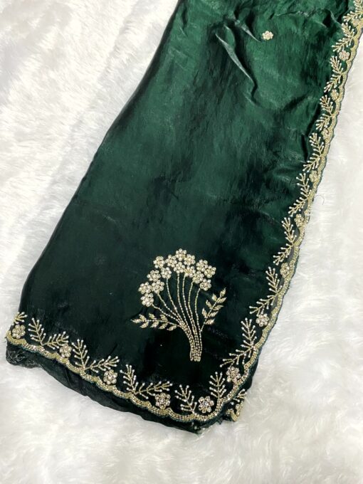 Tarahood Designer Hand Work and Pary Wear Fendi Saree - Image 2