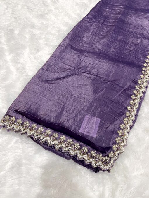 Crush Designer Hand work and Party Wear Saree - Image 2