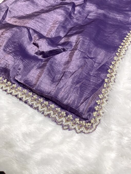Crush Designer Hand work and Party Wear Saree - Image 3