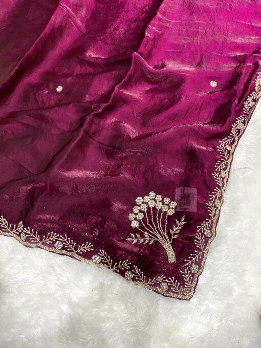 Tarahood Designer Hand Work and Pary Wear Fendi Saree - Image 7